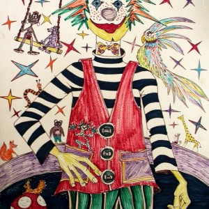 Bohóc / Clown (1988, akvarell)