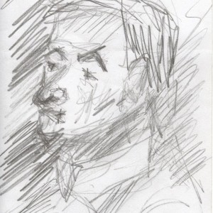 B. Karcsi / Charlie B. (2002, grafit, 10,5 cm x 14,5 cm)